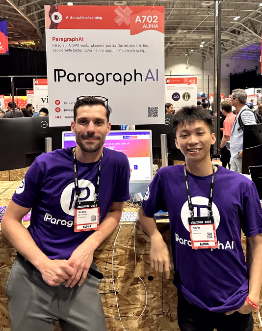 Members of the ParagraphAI team at the Collision event in Toronto.